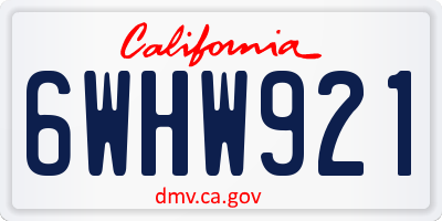 CA license plate 6WHW921