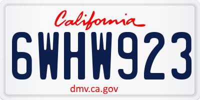 CA license plate 6WHW923