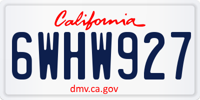 CA license plate 6WHW927
