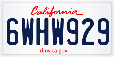 CA license plate 6WHW929