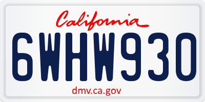 CA license plate 6WHW930