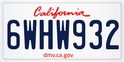 CA license plate 6WHW932