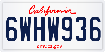 CA license plate 6WHW936