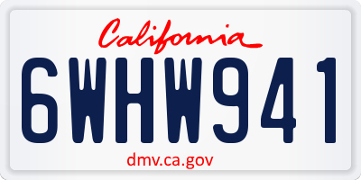 CA license plate 6WHW941