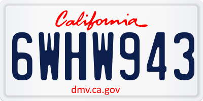 CA license plate 6WHW943