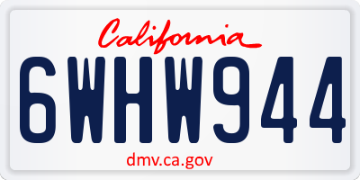 CA license plate 6WHW944