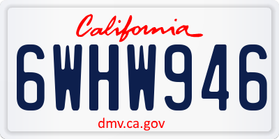 CA license plate 6WHW946