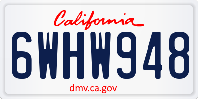 CA license plate 6WHW948