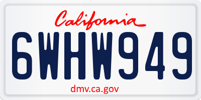 CA license plate 6WHW949
