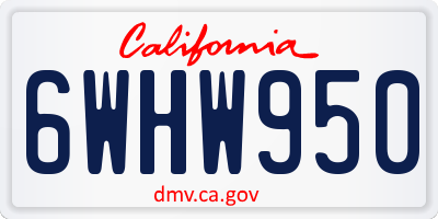 CA license plate 6WHW950
