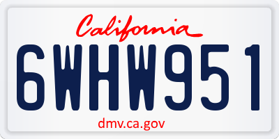 CA license plate 6WHW951