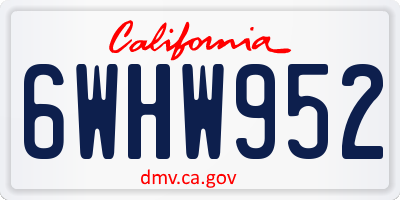 CA license plate 6WHW952