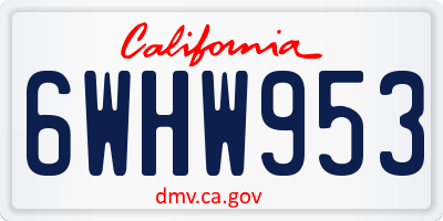 CA license plate 6WHW953