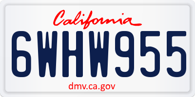 CA license plate 6WHW955