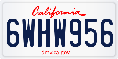 CA license plate 6WHW956
