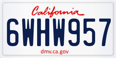 CA license plate 6WHW957