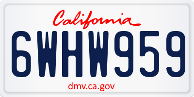 CA license plate 6WHW959