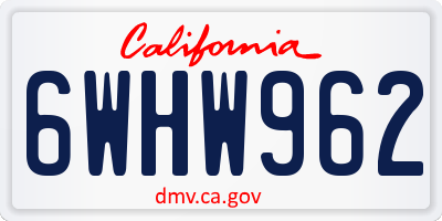 CA license plate 6WHW962