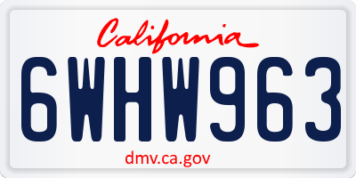 CA license plate 6WHW963