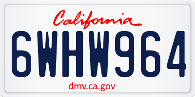 CA license plate 6WHW964