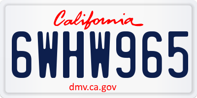 CA license plate 6WHW965