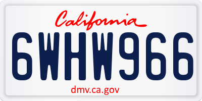 CA license plate 6WHW966