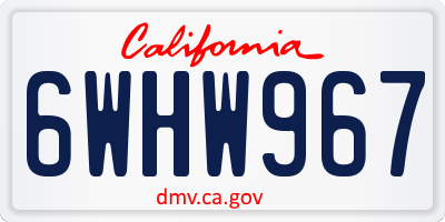 CA license plate 6WHW967