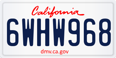 CA license plate 6WHW968