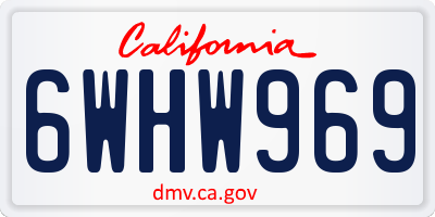 CA license plate 6WHW969