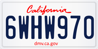 CA license plate 6WHW970