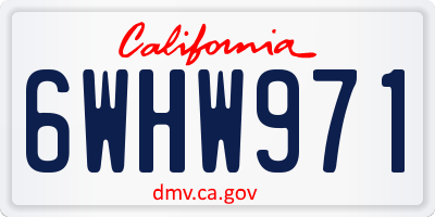 CA license plate 6WHW971