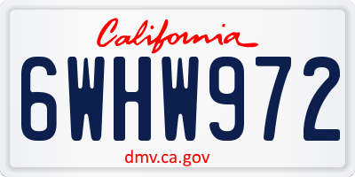 CA license plate 6WHW972