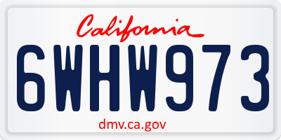 CA license plate 6WHW973