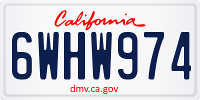 CA license plate 6WHW974