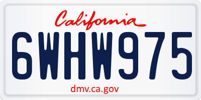 CA license plate 6WHW975