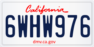 CA license plate 6WHW976