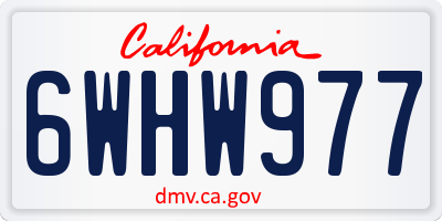 CA license plate 6WHW977