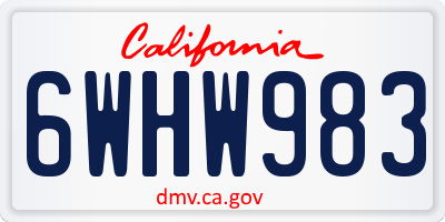 CA license plate 6WHW983