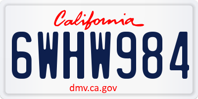 CA license plate 6WHW984