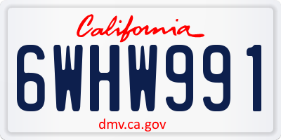 CA license plate 6WHW991