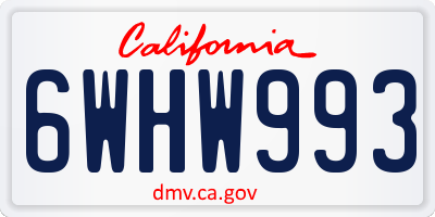 CA license plate 6WHW993