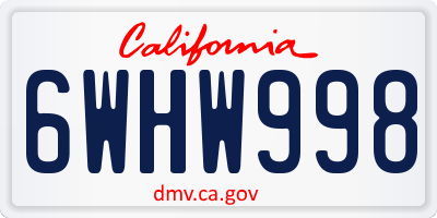 CA license plate 6WHW998