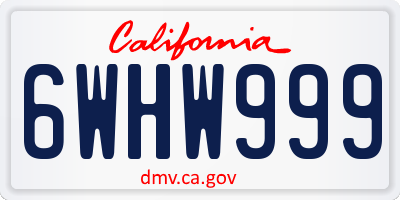 CA license plate 6WHW999