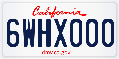 CA license plate 6WHX000