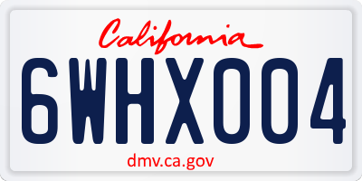 CA license plate 6WHX004