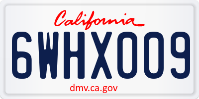 CA license plate 6WHX009