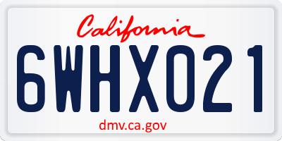 CA license plate 6WHX021