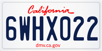 CA license plate 6WHX022
