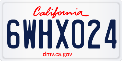 CA license plate 6WHX024