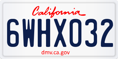 CA license plate 6WHX032